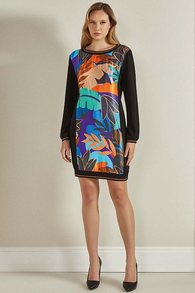 Guitar Long Sleeve Multicolored Woven Dress