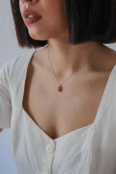 Minamis Silver Çilek 925 Ayar Gümüş Kolye