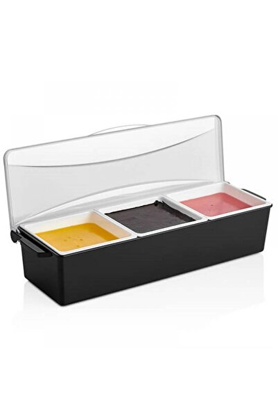 GastroPlast GSE-03 Kapaklı Sunumluk, 3'lü, Siyah