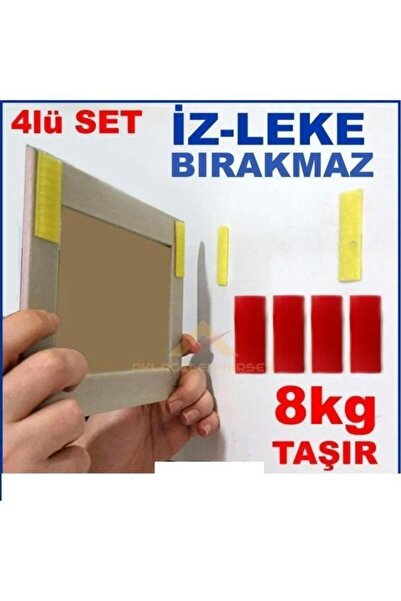abnturk Çivisiz Tablo Çerçeve Montajı için 4 lü Set Cırt Sistemli İz Bırakmaz...