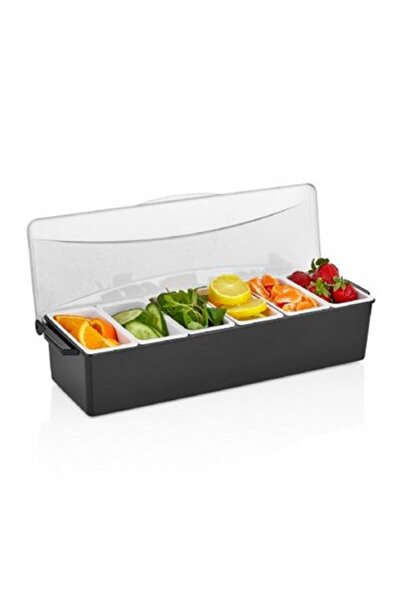 GastroPlast GSE-06 Kapaklı Sunumluk, 6'lı, Siyah