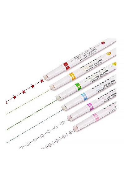 Kuki Şekilli Rulo Fosforlu Kalem Seti 6 Renk SH7008-6