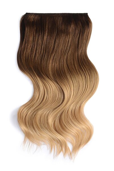 AKOLİFE Kumral Ombre Half Moon Snap - Păr fals rezistent la căldură - Lavabil...