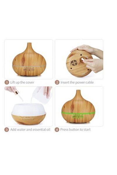 Aırstorr Aroma Difüzörü Buhar Ultrasonik 7 Renk Led Işıklı Aromatik Oda Kokus...