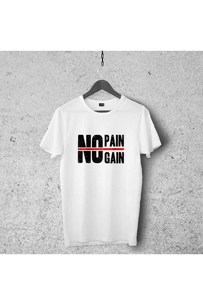 Pisa Art Μπλουζάκι No Pain No Gain Designed 001, Unisex Premium Quality Μπλουζάκι με στάμπα που δεν ξεφλουδίζει