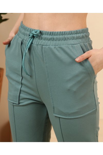 Green Hill Women's Sweatpants with Front Seam and Pocket Detail