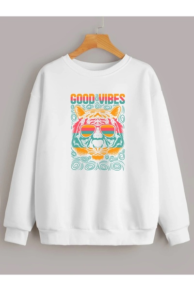 Deocept Φούτερ με κουκούλα Unisex Good Vibes με στάμπα