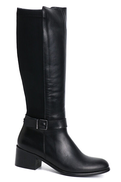 OZ DOROTHY Siyah Deri Çoraplı Strech Kadın Çizme