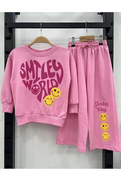 Zuzu Smiley Wide Leg Trousers Set