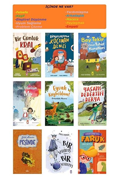 Timaş Çocuk Genç Timaş 2. ve 3. Sınıf Hikaye Seti 9 Kitap (Faruk + Yaşam Dede...