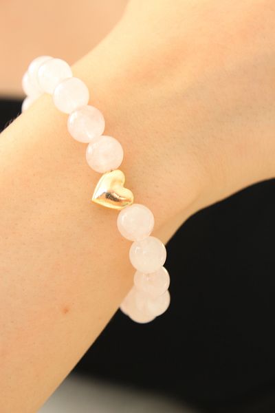 Crystalclem Pink Quartz Natural Stone Bracelet Natural Stone 100% Approval Certificate