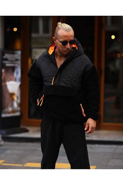 KUN SPORTSWEAR cangur matlasat de pluș cu fermoar slimfit