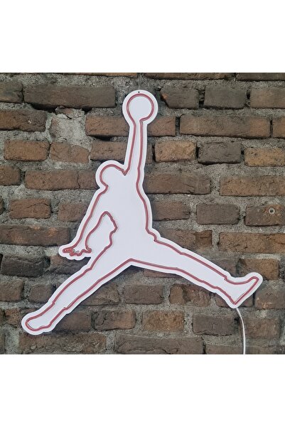 Neon Michael Jordan Neon LED Duvar Aydınlatması kırmızı - 62x58 cm