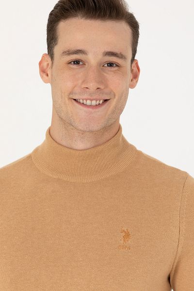 U.S. Polo Assn. ΒΑΣΗ. POLO ΑΝΔΡΙΚΟ ΑΘΛΗΤΙΚΟ SLIMFIT ΜΙΣΟ ΨΑΡΙΚΟΣ ΠΛΕΚΤΟ ΠΟΥΛΟΒΕΡ G081GL0TK.000. 1629690   ΣΚ23