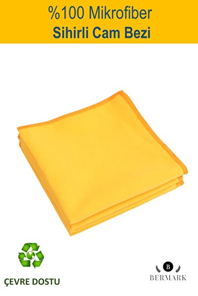 bermark Mikrofiber Sihirli Cam Bezi- Toz, Kir Bırakmaz Profosyonel Temizlik B...
