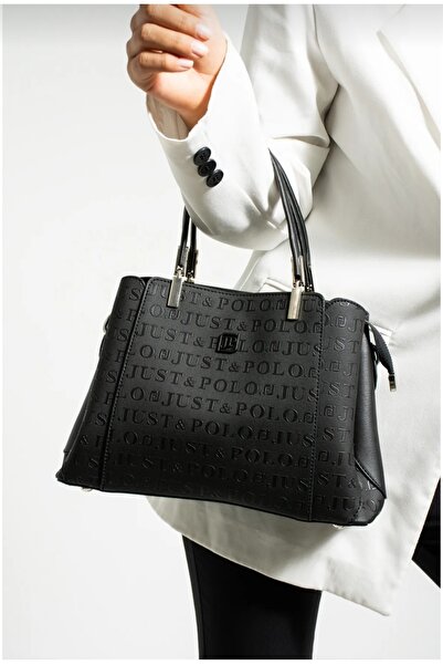 Just Polo Women's Black Hand and Shoulder Bag-4099