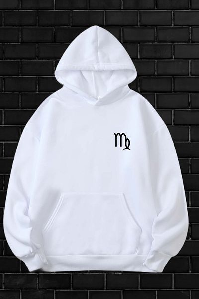 AMMA Unisex Γυναικείο Έμβλημα Ανδρικής Παρθένου Φούτερ με κουκούλα με κουκούλα