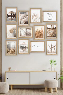 12 Parça Çerçeve Görünümlü Mdf Tablo Seti ürün fotoğrafı