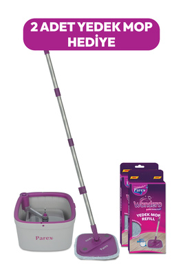 Wondero +2 Yedek Moplu Bezli Temiz Su Ile Kirli Su Ile Ayıran Otomatik Temizlik Seti ürün fotoğrafı