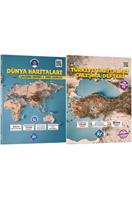 Coğrafyanın Kodları Dünya Haritaları Çalışma Defteri Soru Bankası Ve Türkiye Çalışma Defteri Seti ürün fotoğrafı