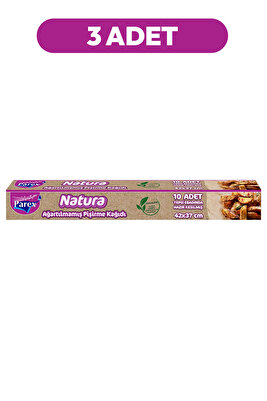 Natura Ağartılmamış Hazır Kesilmiş Pişirme Kağıdı 10 Adet 42x37cm 3 Paket ürün fotoğrafı
