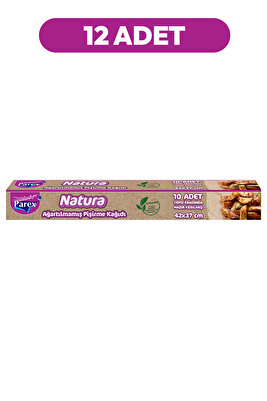 Natura Ağartılmamış Hazır Kesilmiş Pişirme Kağıdı 10 Adet 42x37cm 12 Paket ürün fotoğrafı