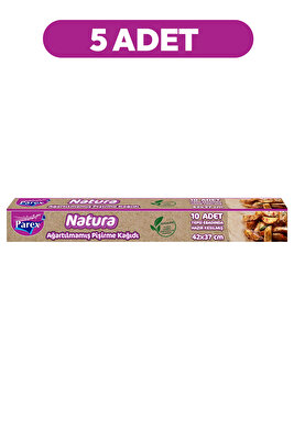 Natura Ağartılmamış Hazır Kesilmiş Pişirme Kağıdı 10 Adet 42x37cm 5 Paket ürün fotoğrafı
