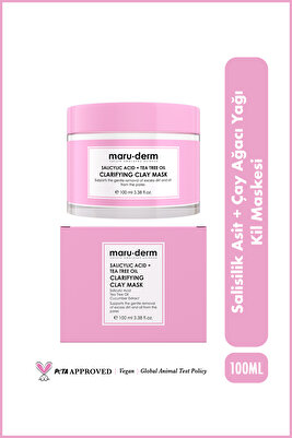 Kil Maskesi | Salisilik Asit + Çay Ağacı Yağı Kil Maskesi 100 ML | Siyah Nokta / Gözenek | Vegan ürün fotoğrafı