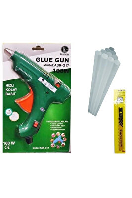 Sıcak Kalın Mum Silikon Tabancası 100 Watt Anahtarlı Yeşil 10 Mum ve Soma Uç ürün fotoğrafı