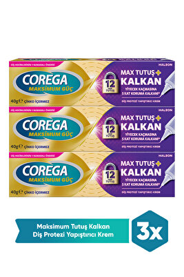 Maksimum Tutuş & Konfor Diş Protezi Yapıştırıcı Krem 40g x 3 Adet ürün fotoğrafı