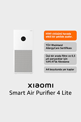 Air Purifier 4 Lite Akıllı Hava Temizleyici Beyaz (Xiaomi Türkiye Garantili) ürün fotoğrafı