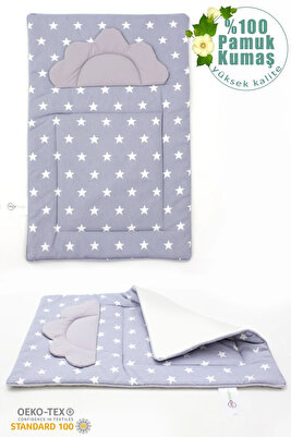 Bebek Alt Açma Minderi, Yıkanabilir, Elyaf Dolgulu Alt Değiştirme Pedi, Yıldız Serisi, Gri ürün fotoğrafı