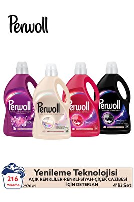 Hassas Sıvı Çamaşır Deterjanı 4 x 2.97 (195 Yıkama) Siyah+Renkli+Açık Renkliler+Çiçek Cazibesi ürün fotoğrafı