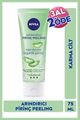 Arındırıcı Organik Pirinç Peeling 75ml, Aloe Vera, Yağlı ve Karma Cilt Tipleri, Gözenek Temizleyici ürün fotoğrafı