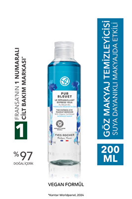 Tüm Ciltler, Çift Fazlı/Yoğun Makyaja Özel, Rahatlatıcı Göz Makyaj Temizleyici-Pur Bleuet-200ml ürün fotoğrafı