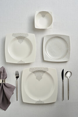 Square Bone Flava 24 Parça 6 Kişilik Yemek Takımı ürün fotoğrafı