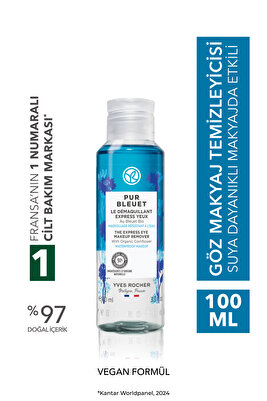 Tüm Ciltler, Çift Fazlı/Yoğun Makyaja Özel, Rahatlatıcı Göz Makyaj Temizleyici-Pur Bleuet-100ml ürün fotoğrafı