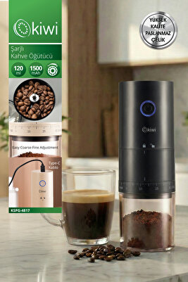 Kspg-4817 Şarjlı Kahve Ve Baharat Öğütücü Siyah ürün fotoğrafı