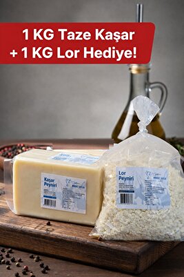 Taze Kaşar Peyniri 1 KG + 1 kg LOR PEYNİR HEDİYE ürün fotoğrafı