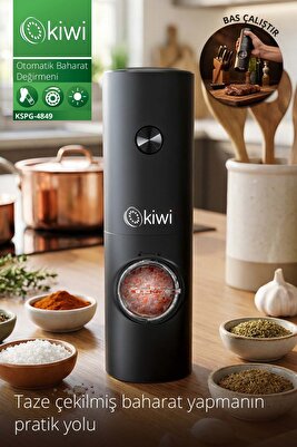 Pilli Işıklı Tuz Karabiber Değirmeni Otomatik Baharat Öğütücü Kspg-4849 ürün fotoğrafı