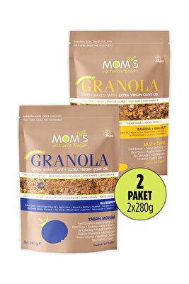 2'Lİ GRANOLA - YABANMERSİNİ 280 G - MUZ CEVİZ 280 G ürün fotoğrafı