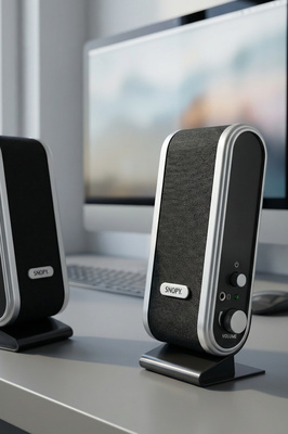 SN-820 2.0 Siyah/Gümüş Lcd İnce Tasarım USB Multimedia Speaker Hoparlör ürün fotoğrafı