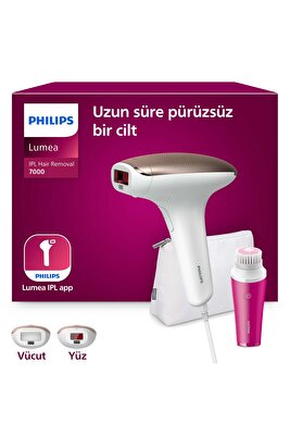 Lumea 7000 Serisi BRI924/00 IPL Tüy Alma,Yüz Temizleme Cihazı, Vücut ve Yüz, 2 Başlık, Çanta ürün fotoğrafı