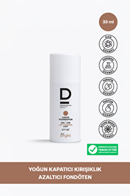 Be Bright Likit Fondöten Light SPF50+ | UVA&amp;UVB Güneş Koruyucu | Yüksek Kapatıcı Fondöten | 33 ml ürün fotoğrafı