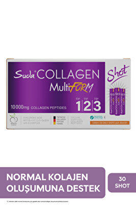 Multiform Şeftali Shot Tip I-II-III Kolajen +C,E,B5,B6,Q10,Biotin,Hyaluronik Asit | 40mlx 30 Adet ürün fotoğrafı