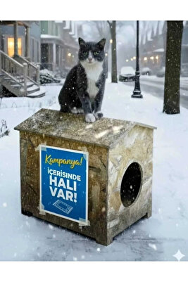 Kedi yuvası Yağmura Ve Soğuğa Dayanıklı Osb Kedi Evi Yuvası (DENİZ TUTKALLI)monte Edilmiş Teslimat ürün fotoğrafı