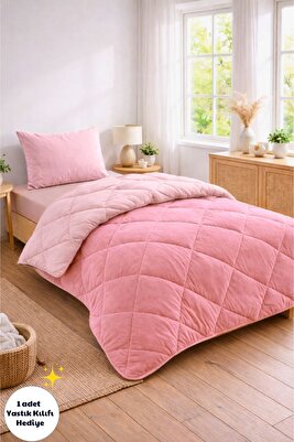 Tek Kişilik Lüx Pudra Wellsoft Yorgan Çift Taraflı 155x215 cm ürün fotoğrafı