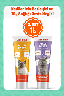 Tüy Yumağı ve Sindirim Problemleri Azaltıcı Kediler İçin Multivitamin Malt Seti ürün fotoğrafı