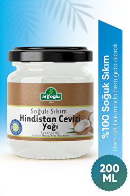 Hindistan Cevizi Yağı 200 ml Arifoğlu | Soğuk Sıkım | Cold Pressed Virgin Coconut Oil ürün fotoğrafı