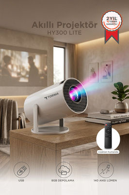 Taşınabilir Projektör Ev Sineması Android 11 Bluetooth Akıllı Projeksiyon HY300T Lite ürün fotoğrafı